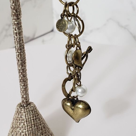 Dangling Heart Charms French Hook Earrings Valentine's Day - Picture 2 of 6